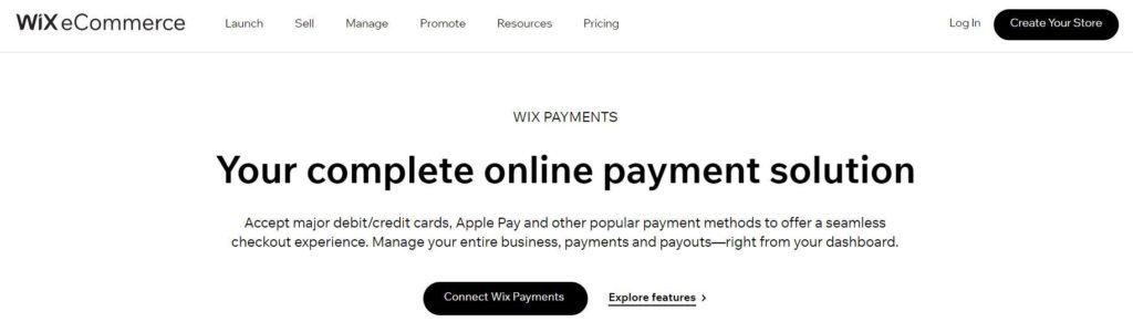 Wix vs Ecwid - Wix Payment