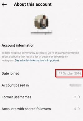How To Know When An Instagram Account Was Created - Date Joined